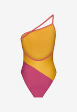 Saint Laurent One-Shoulder One-Piece Swimsuit Multicolor 854778Y37WN_7128