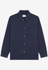 Saint Laurent Cassandre Embroidered Overshirt Navy 861004Y04VD_5109