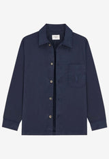 Saint Laurent Cassandre Embroidered Overshirt Navy 861004Y04VD_5109