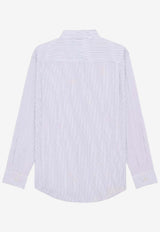 Saint Laurent Cassandre Embroidered Striped Shirt Multicolor 859779Y2N03_9787