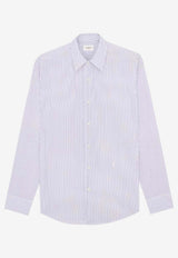 Saint Laurent Cassandre Embroidered Striped Shirt Multicolor 859779Y2N03_9787