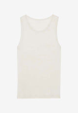 Saint Laurent Embroidered Cassandre Tank Top White 823603Y37EC_9469