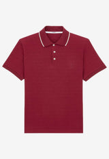 Saint Laurent Cassandre Polo T-shirt Bordeaux 862976Y37ZE_6190