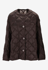 Max Mara The Cube Quilted Crewneck Buttoned Jacket Brown 2619481074600MTCSOFT_023