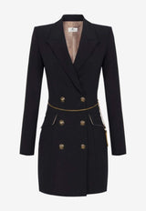 Elisabetta Franchi Double-Breasted Mini Dress Black AB89657E2_110