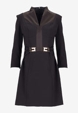 Elisabetta Franchi Buckle Detail Mini Dress Black AB86961E2_110