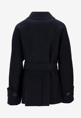 S Max Mara Louise Wool Belted Coat Blue 2619081041600SMMLOUI_081