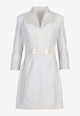 Elisabetta Franchi Buckle Detail Mini Dress White AB86961E2_360