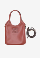 Miu Miu Ivy Leather Tote Bag Brown  5BA281VOLN2CRW_F0033