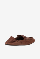 Miu Miu Stitched Leather Loafers Brown  5D341EFD005EFX_F0316