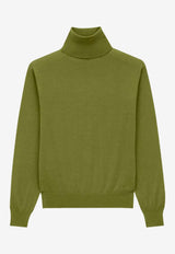 Saint Laurent Turtleneck Wool Knit Sweater Green 840802YAPK2_3391