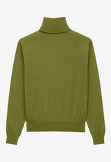 Saint Laurent Turtleneck Wool Knit Sweater Green 840802YAPK2_3391