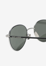 Saint Laurent Metal Pilot Sunglasses Gray 862857Y9973_1209