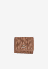 Miu Miu Matelassé Logo Wallet Brown  5MH033AFPP_F098L