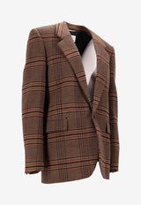 Saint Laurent Houndstooth Single-Breasted Wool Blazer Multicolor 842593Y9I70_2849