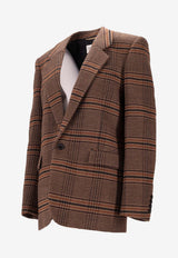 Saint Laurent Houndstooth Single-Breasted Wool Blazer Multicolor 842593Y9I70_2849