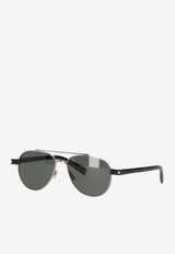 Saint Laurent SL 843 Aviator Sunglasses Gray 843061Y9965_8163