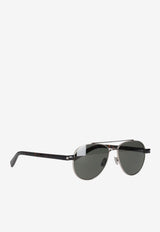 Saint Laurent SL 843 Aviator Sunglasses Gray 843061Y9965_8163