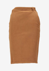 Saint Laurent Pencil Denim Skirt Brown 845698Y09WJ_6900