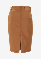 Saint Laurent Pencil Denim Skirt Brown 845698Y09WJ_6900