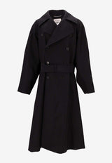 Saint Laurent Button-Fastening Belted Jacket Black 848512Y5J40_1000