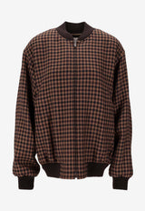 Saint Laurent Checked Zip-Up Jacket Brown 843358Y3J12_2945