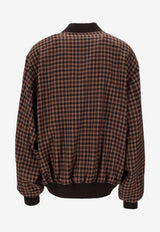 Saint Laurent Checked Zip-Up Jacket Brown 843358Y3J12_2945