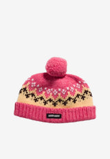 Miu Miu Logo Patch Wool Beanie Pink 5HC48918SI_F0028