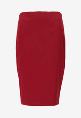 Saint Laurent Straight-Hem Pencil Skirt Red 852654Y5J19_6054