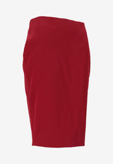 Saint Laurent Straight-Hem Pencil Skirt Red 852654Y5J19_6054