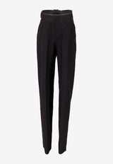 Saint Laurent Pleated-Front Straight Pants Black 854457Y5J50_1000