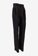 Saint Laurent Pleated-Front Straight Pants Black 854457Y5J50_1000
