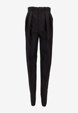 Saint Laurent Pleated-Front Straight Pants Black 854457Y5J50_1000
