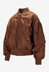 Saint Laurent Zip-Up Padded Bomber Jacket Brown 845439YZ9BV_2520