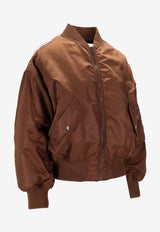 Saint Laurent Zip-Up Padded Bomber Jacket Brown 845439YZ9BV_2520