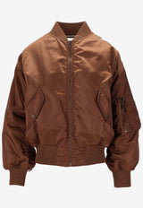 Saint Laurent Zip-Up Padded Bomber Jacket Brown 845439YZ9BV_2520