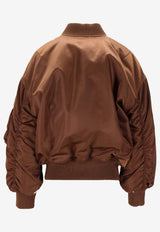 Saint Laurent Zip-Up Padded Bomber Jacket Brown 845439YZ9BV_2520