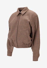 Saint Laurent Checked Zip-Up Bomber Jacket Beige 842873YZ9CH_9773