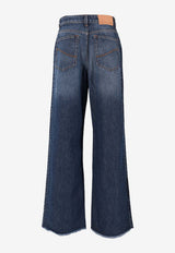 Stella McCartney Paneled Wide-Leg Frayed Jeans Denim 6D04753SQH53_4003