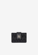 Miu Miu Logo-Plaque Leather Cardholder Black 5MC280AFPP_F0002