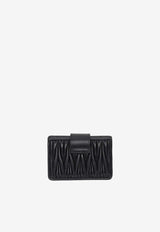 Miu Miu Logo-Plaque Leather Cardholder Black 5MC280AFPP_F0002