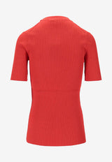 Stella McCartney Light Stretch Ribbed T-shirt Red 6K11003S2612_6025