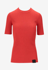 Stella McCartney Light Stretch Ribbed T-shirt Red 6K11003S2612_6025