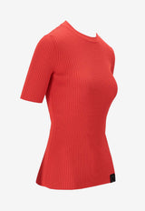 Stella McCartney Light Stretch Ribbed T-shirt Red 6K11003S2612_6025