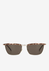 Saint Laurent Joe Rectangular Sunglasses Brown 843043Y9969_8003
