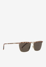 Saint Laurent Joe Rectangular Sunglasses Brown 843043Y9969_8003