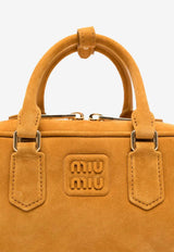 Miu Miu Arcadie Suede Tote Bag Brown  5BB142VOON2CS4_F0R55