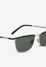 Saint Laurent Joe Rectangular Sunglasses Gray 843043Y9969_8100