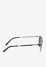 Saint Laurent Joe Rectangular Sunglasses Gray 843043Y9969_8100