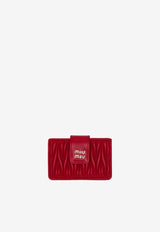 Miu Miu Logo-Plaque Leather Cardholder Red 5MC280AFPP_F0011